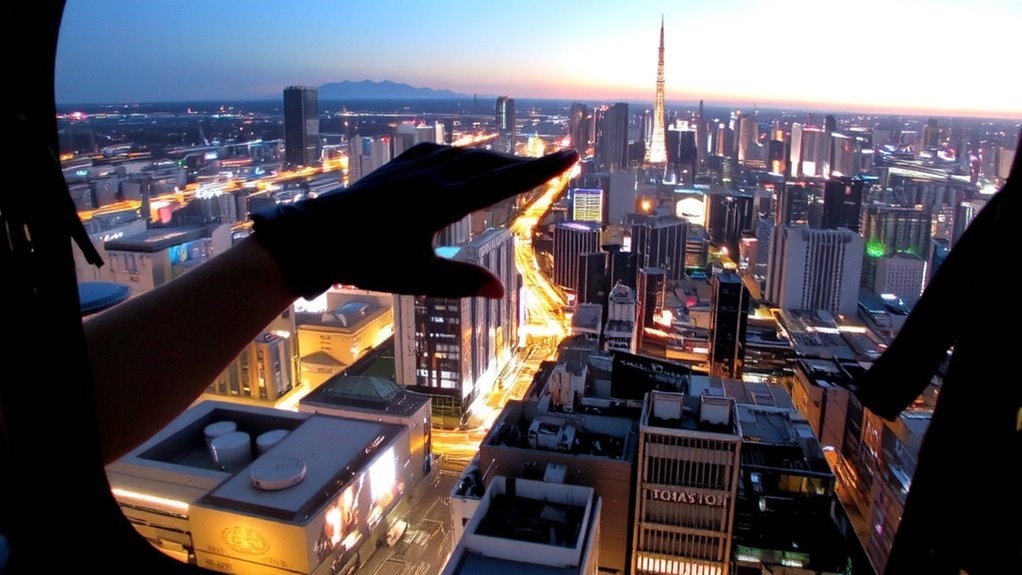 cinematic tokyo helicopter skyline