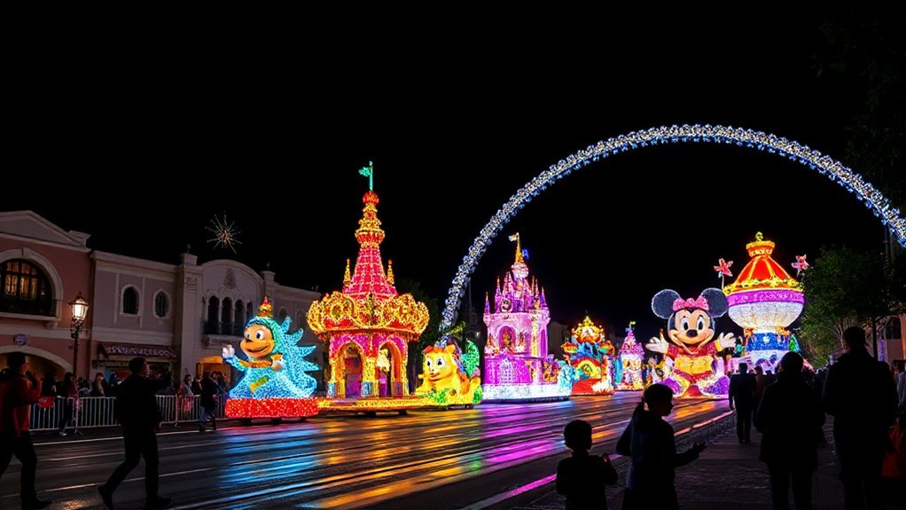 led synchronized cinderella castle parade