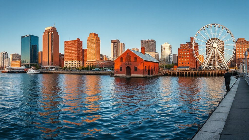 minato mirai harbor sunset