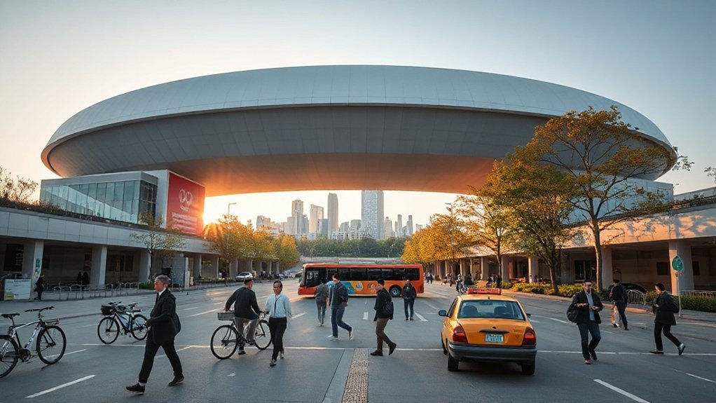 one minute walk to stadium