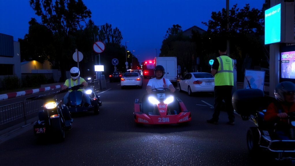 staggered cautious left side riding