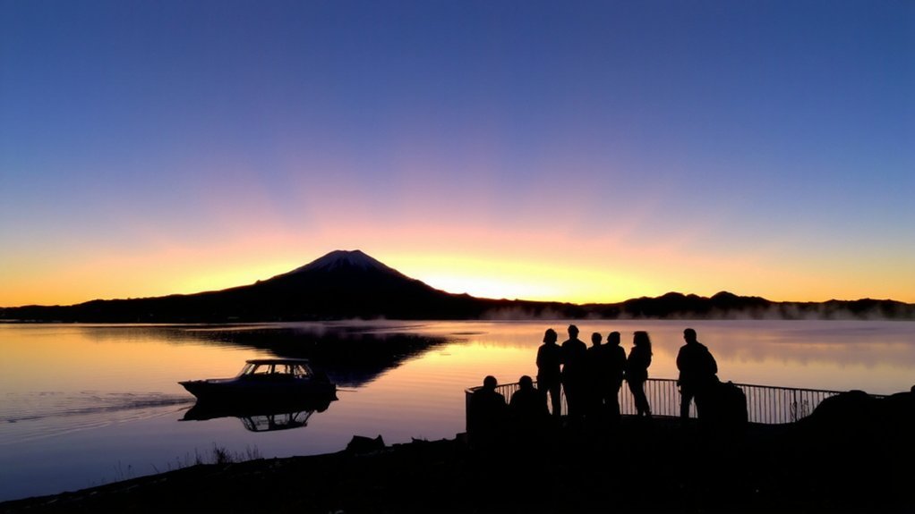 sunrise mt fuji reflections